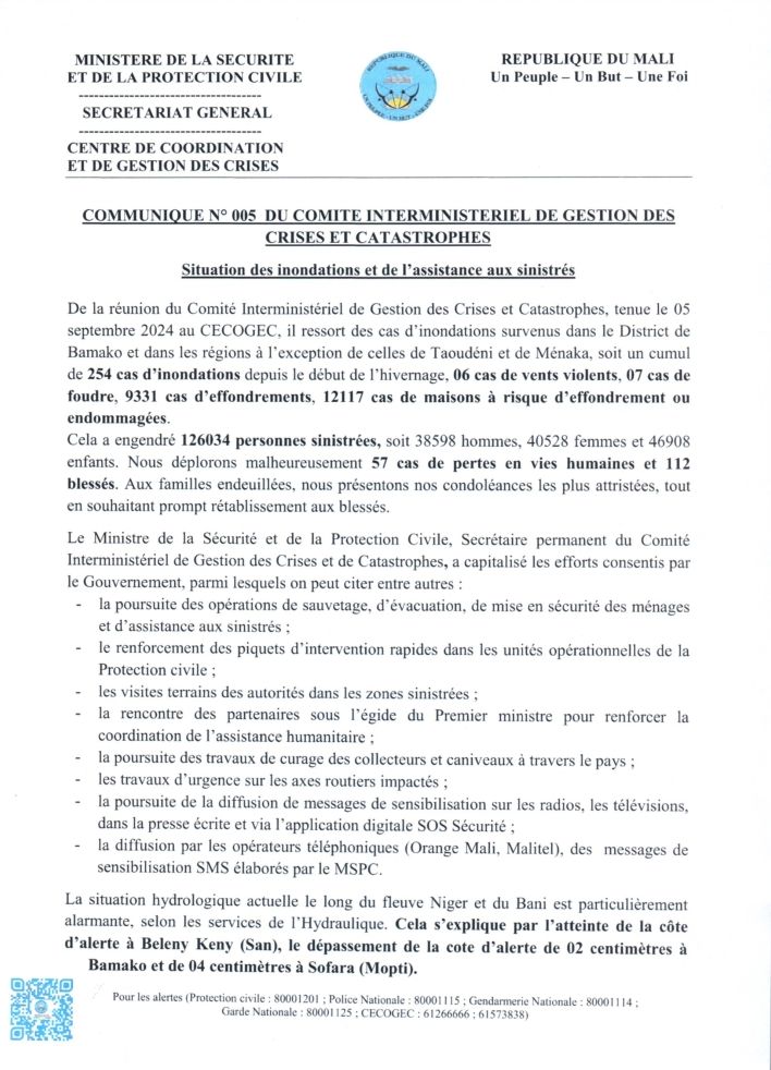  Communiqué N°005 du CIGCC